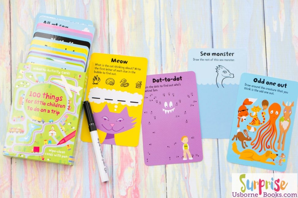Animal Doodles Activity Cards - 100 Things for Little Children to do on a Trip - Surprise Usborne Books & More
